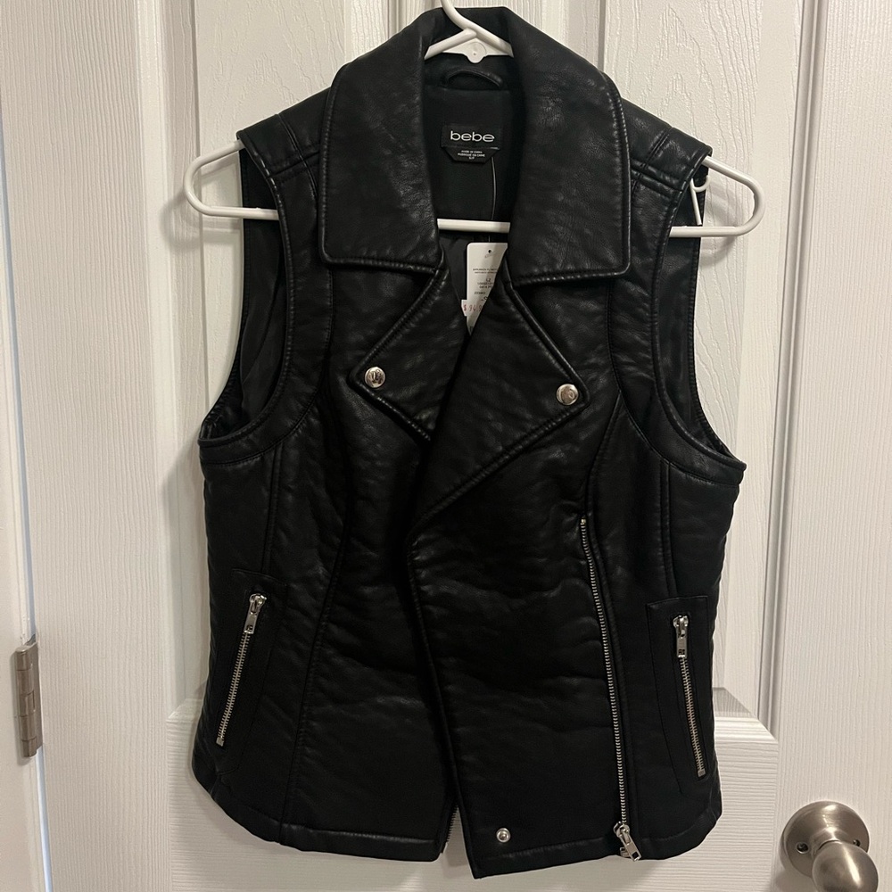 BEBE leather vest